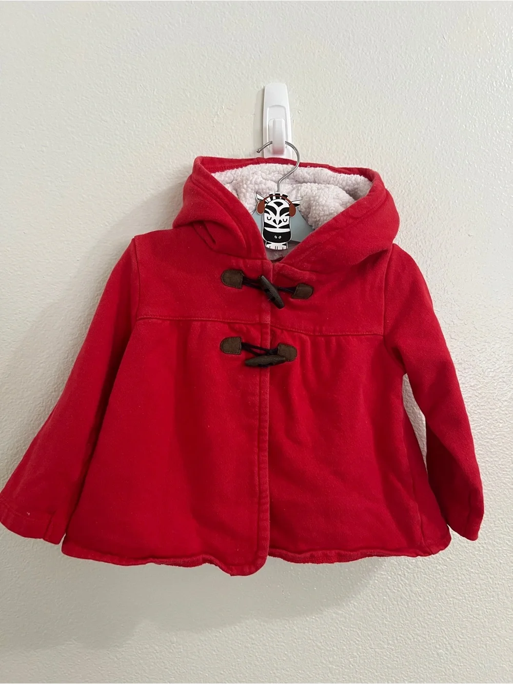 Carter's Red Hooded Toggle Cape Coat